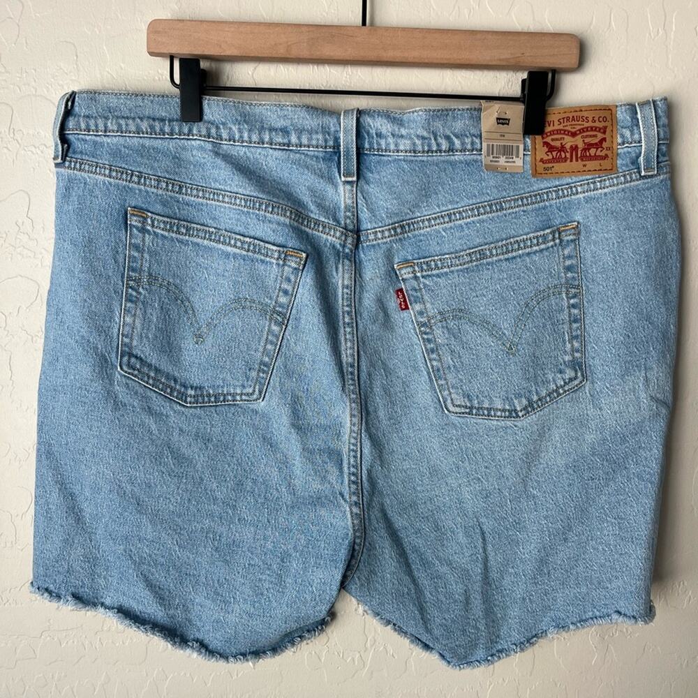 Levi's 501 high rise mid thigh Denim cut off Shorts 18W NWT - Picture 6 of 13